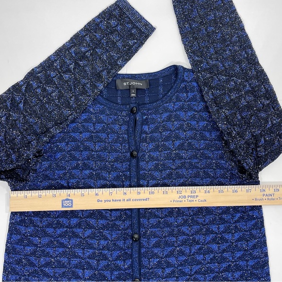 St. John Metallic Diamond Lace Knit Cardigan and Tank Top Set… - Picture 13 of 16